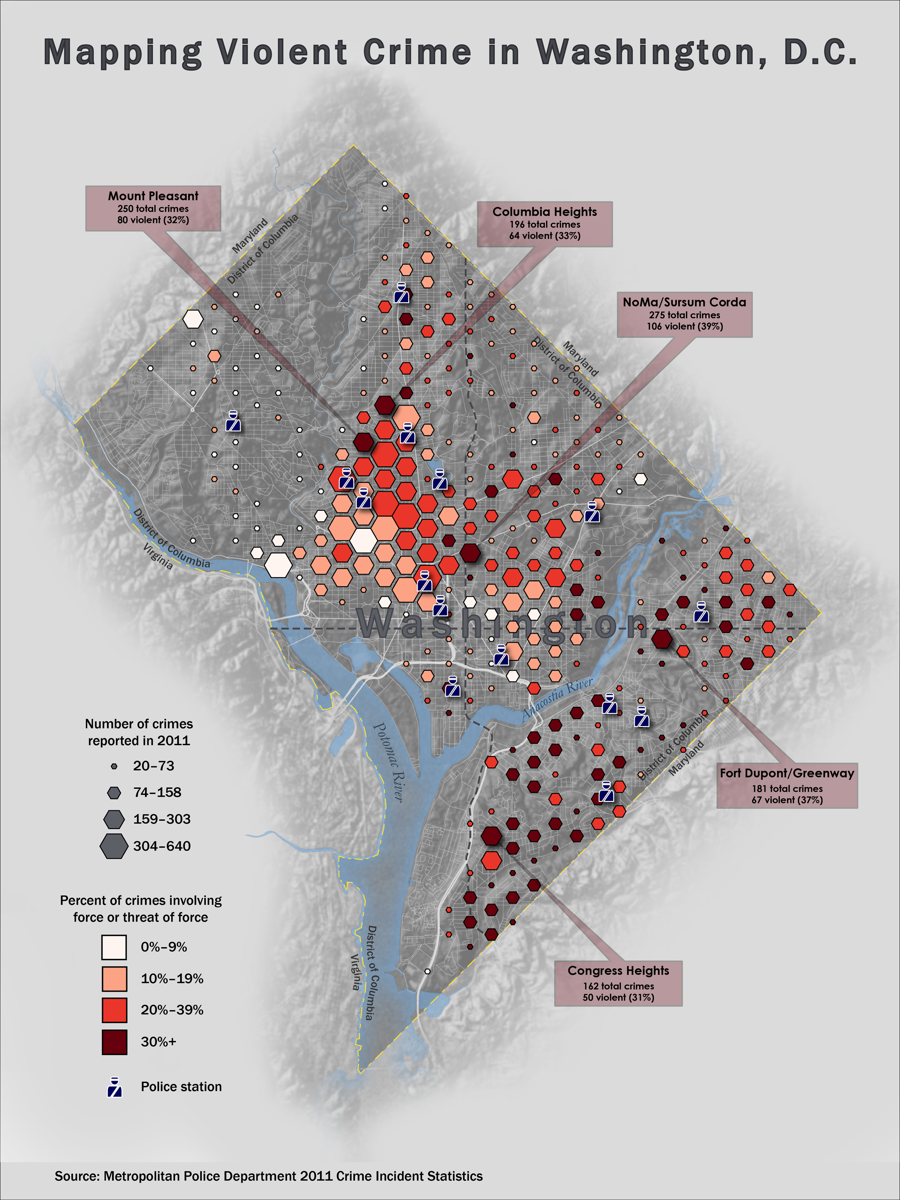 Violent Crime In DC (hexbins And Contours) – Cooper Thomas