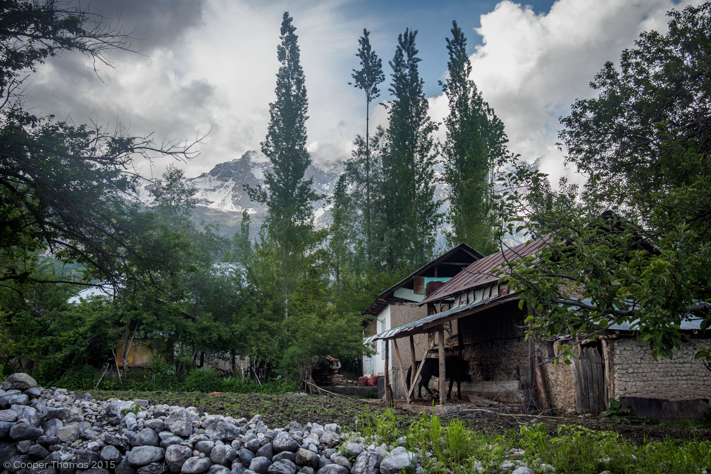 A view of the Babash-Ata Mountains from the guesthouse backyard