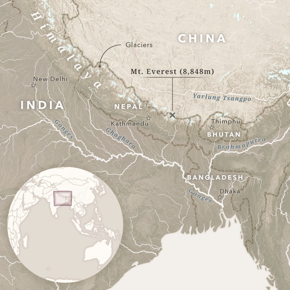 Mount Everest Location On World Map Hindu Kush-Himalaya | Cooper Thomas